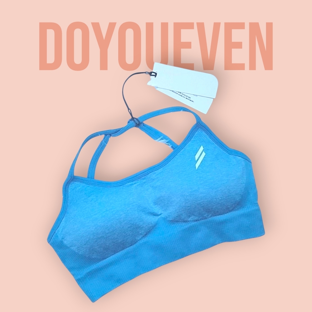 HP🎉 DYE DOYOUEVEN Impact Baby Blue Crop Sports Bra - Size L
